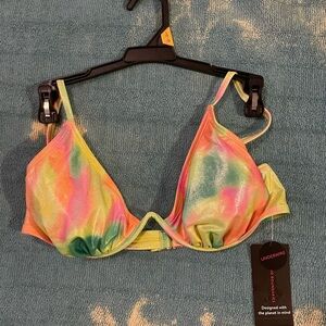Colorful Tie-Dye Bikini Top